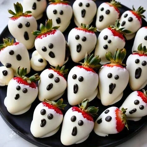 Assorted spooky Halloween snacks for a festive movie night.