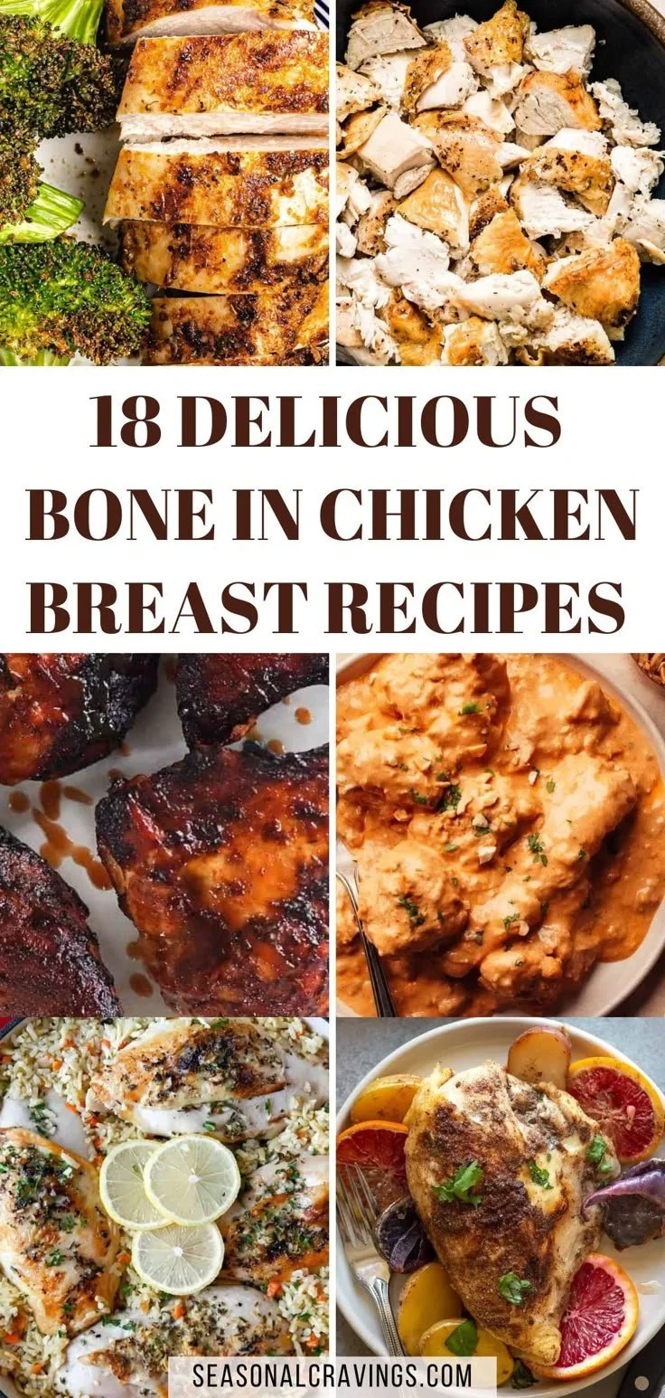 Delicious bone-in chicken breast recipe spread on a platter