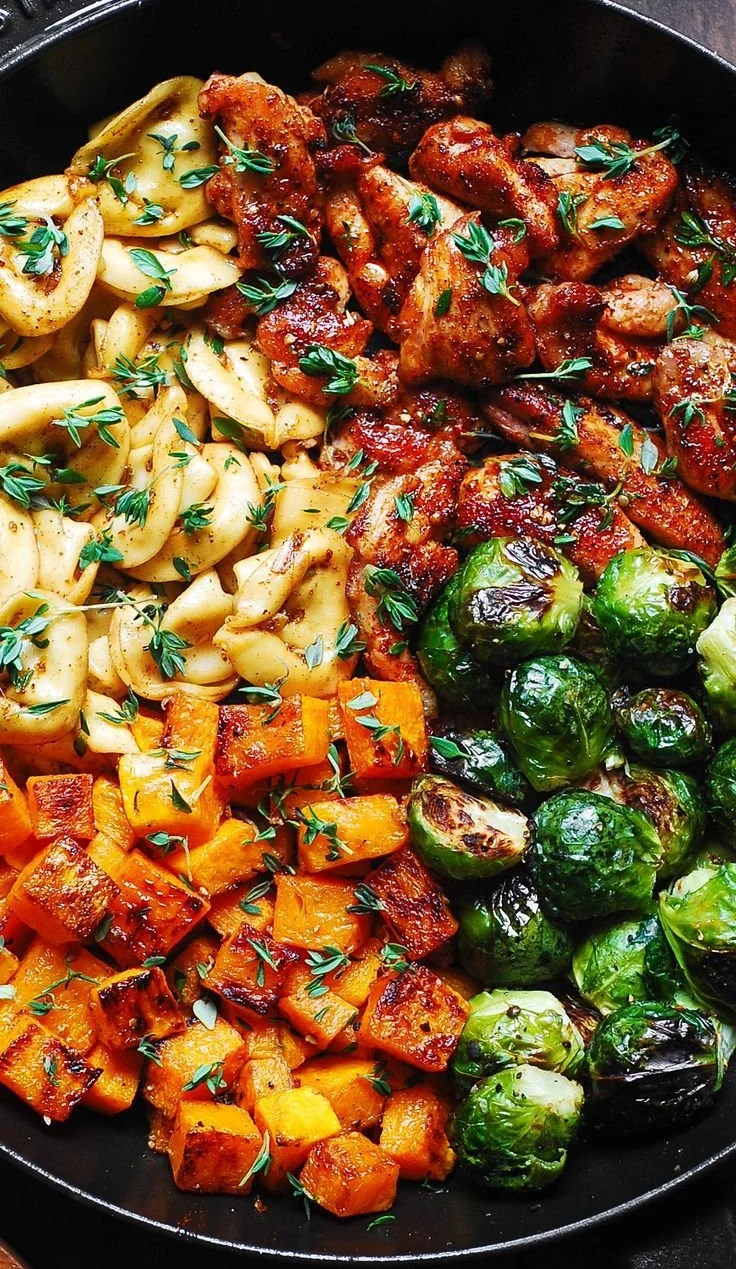 Delicious autumn-inspired Chicken Tortellini dish with fresh ingredients.