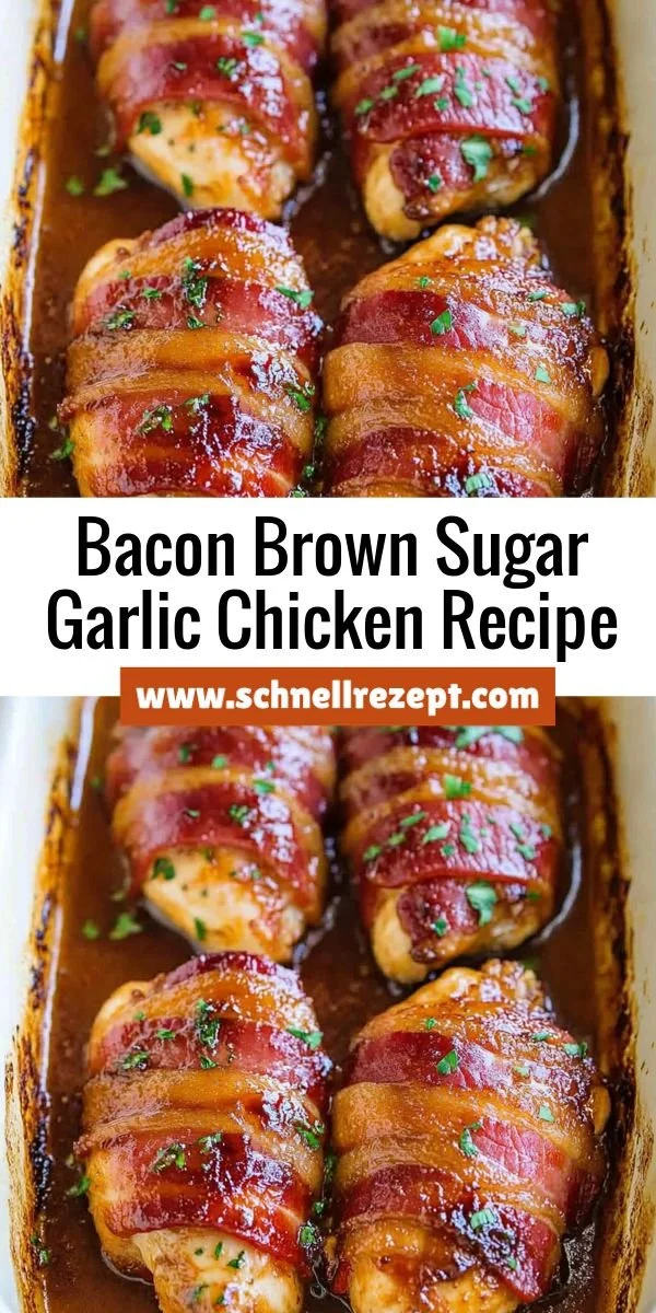 Delicious Bacon Brown Sugar Garlic Chicken served on a plate