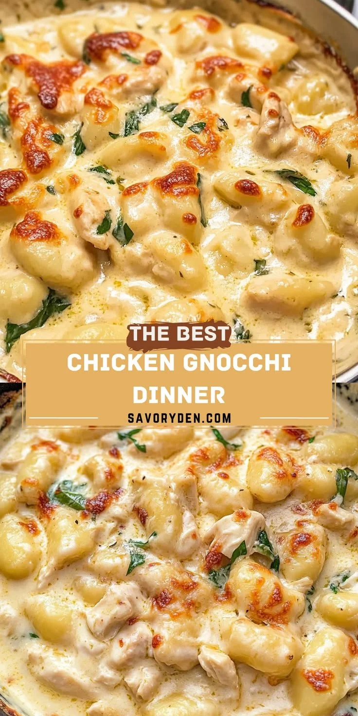 Creamy Chicken Alfredo Gnocchi served in a bowl for dinner