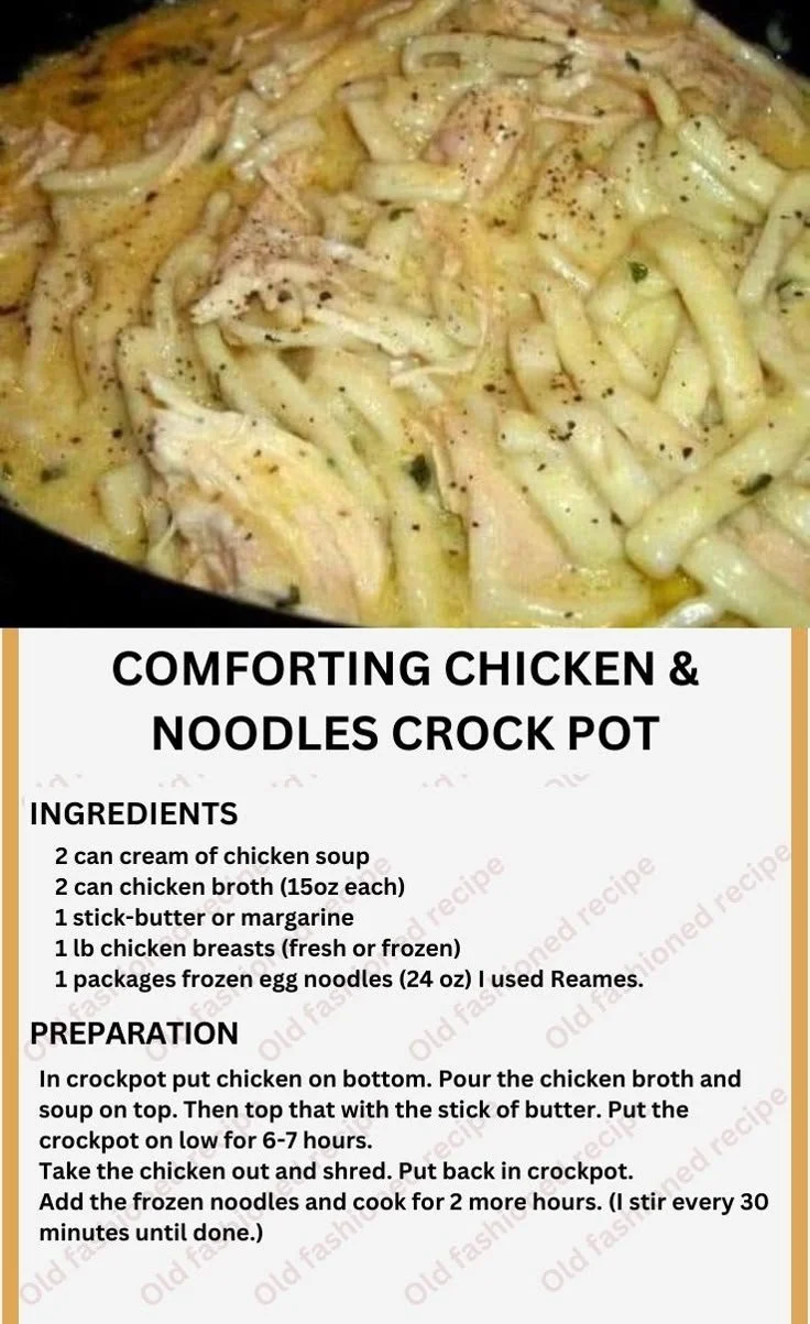 Delicious Chicken Noodle Crock Pot dish ready to serve in a bowl