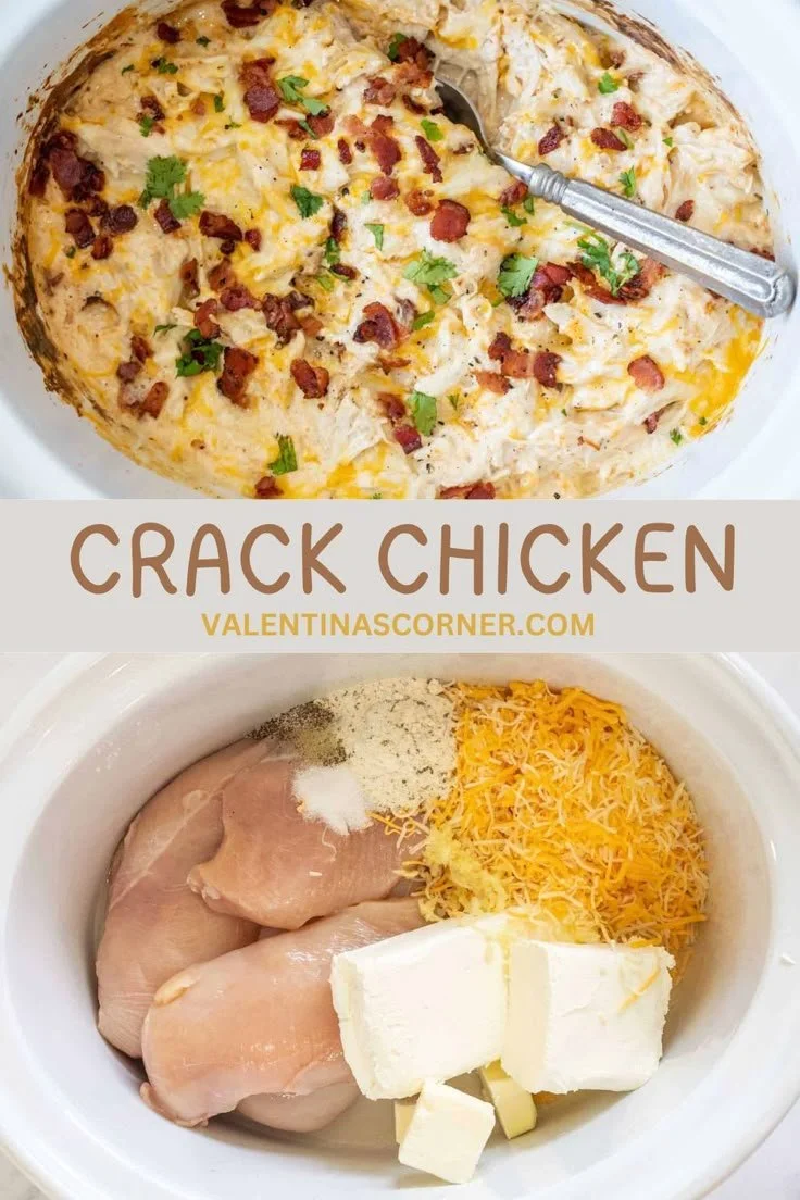 Delicious homemade Crack Chicken served in a bowl with herbs and spices.