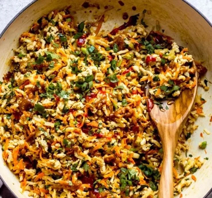 Easy 20-minute chicken and cabbage skillet dish on a plate