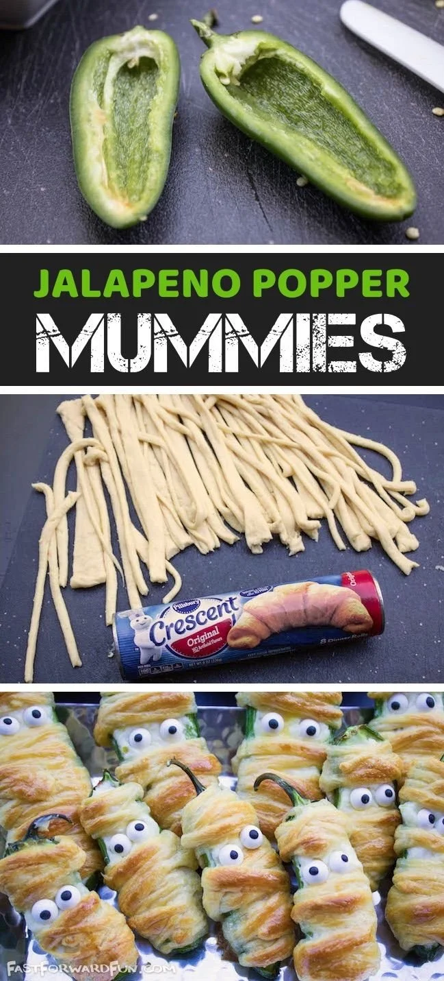 Halloween jalapeño popper mummies for adult parties