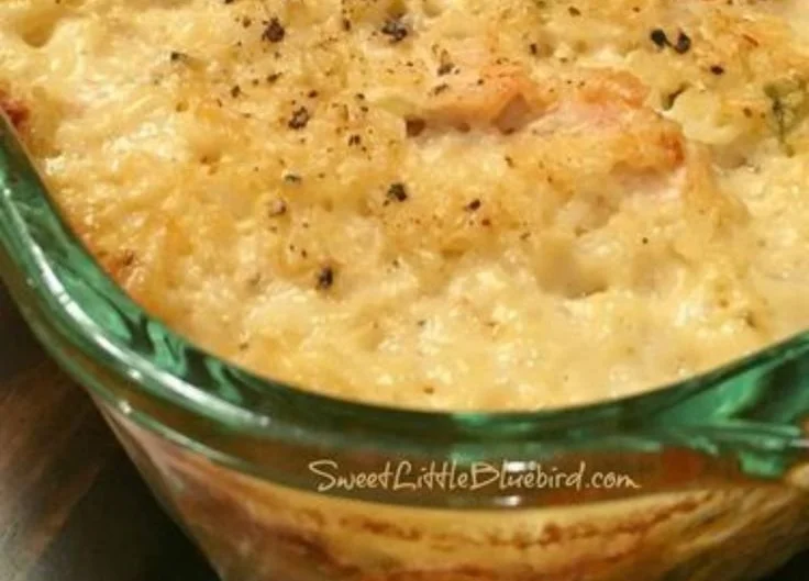 Delicious Mamaw's Chicken & Rice Casserole fresh out of the oven
