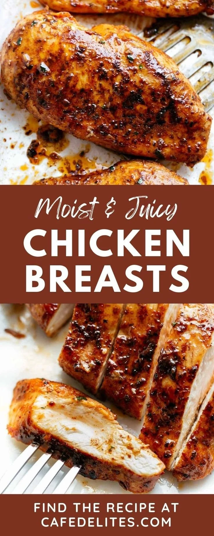 Moist and juicy chicken breasts ready to be served