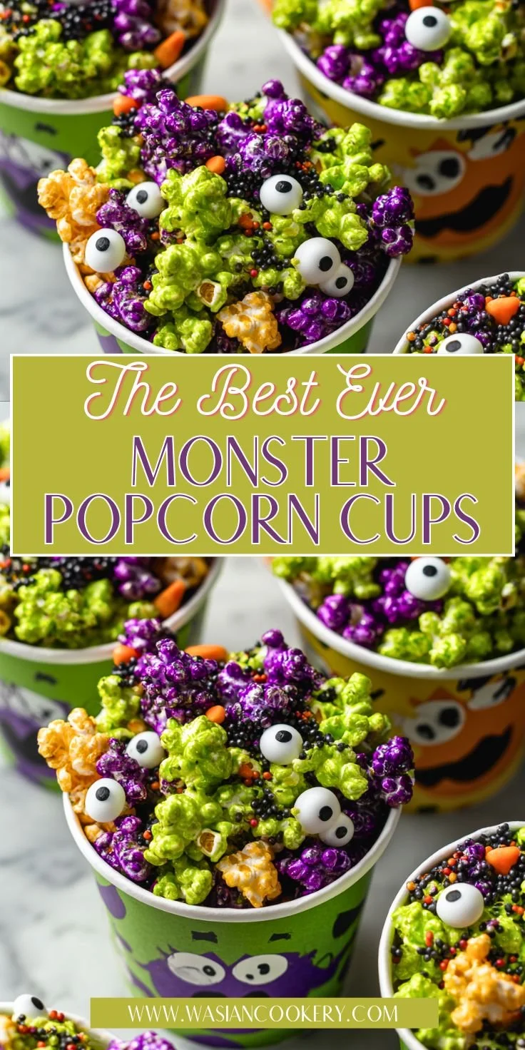 Colorful monster popcorn cups for kids' parties and events