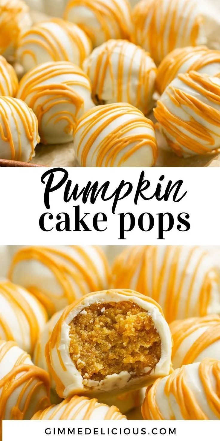 Delicious pumpkin cake pops decorated for fall celebrations