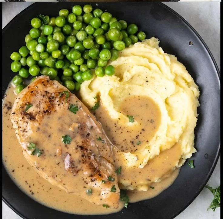 Plate of delicious Ranch Chicken served with vegetables