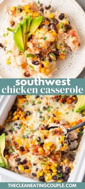 Southwest Chicken Casserole with colorful vegetables and grilled chicken
