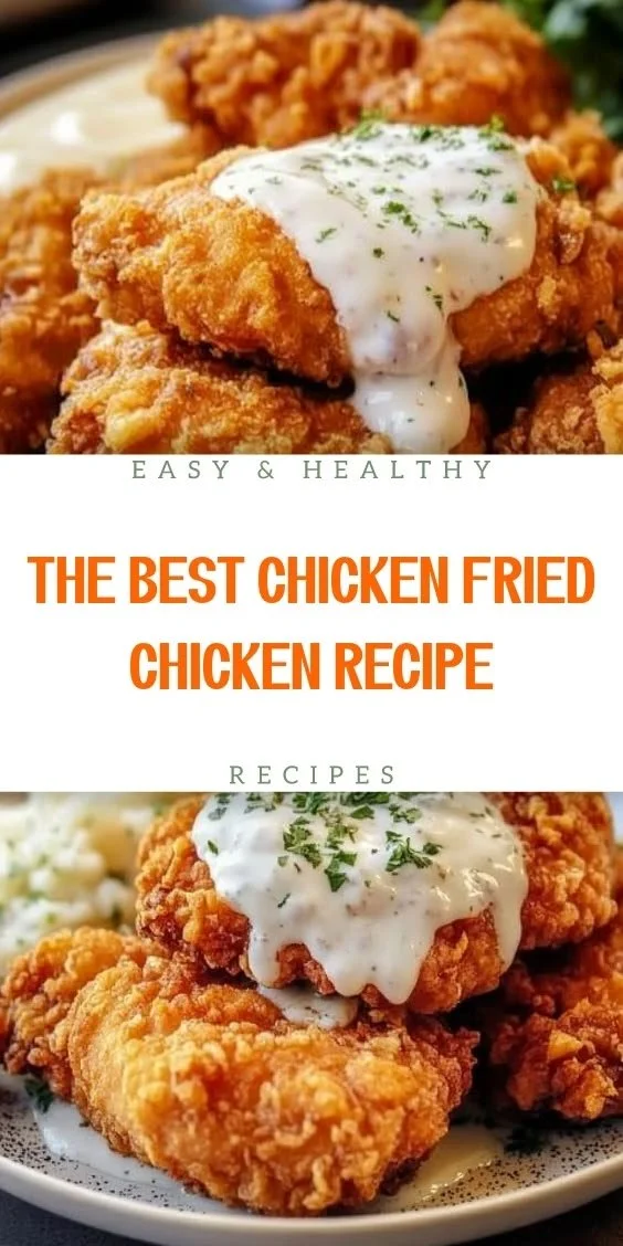 Delicious chicken fried chicken with crispy coating and savory seasoning.