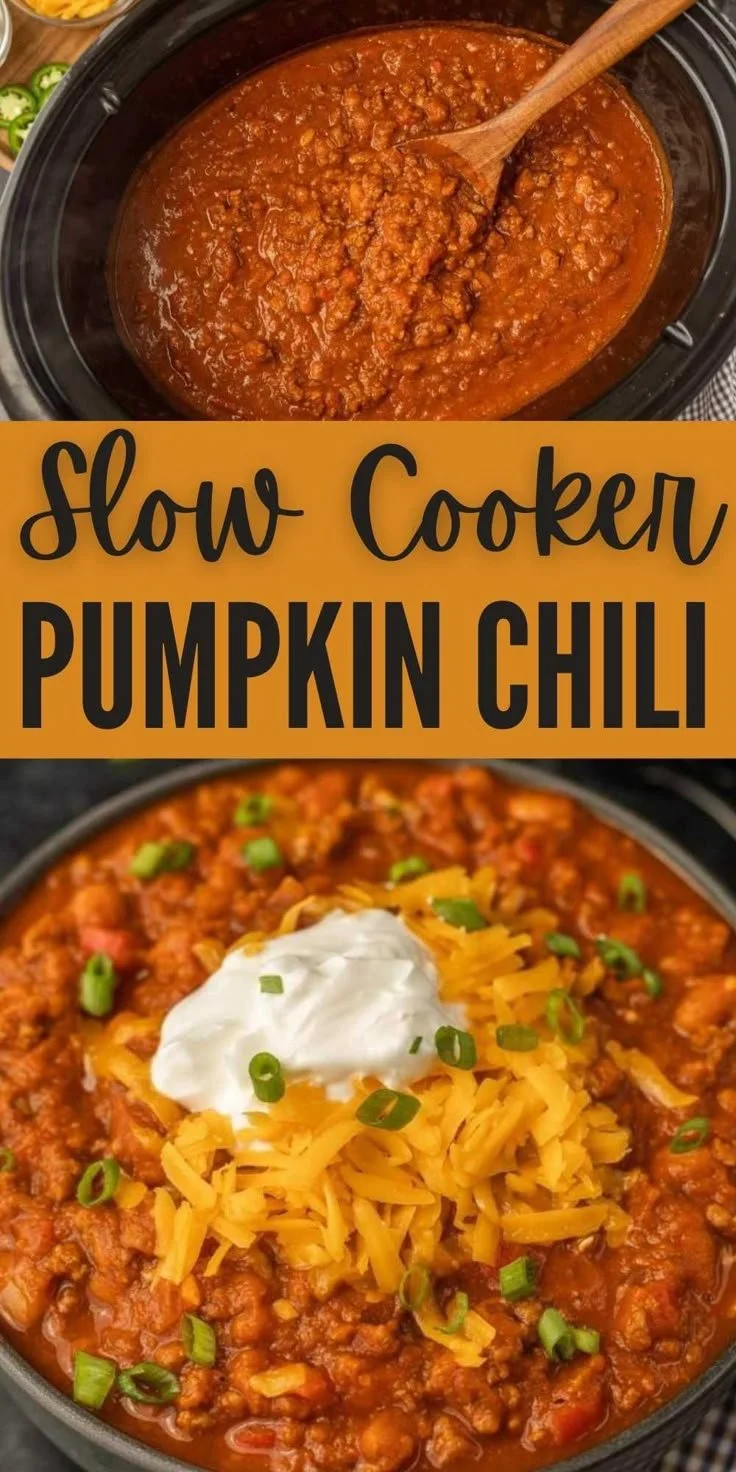Crock pot pumpkin chili with a secret ingredient for enhanced flavor