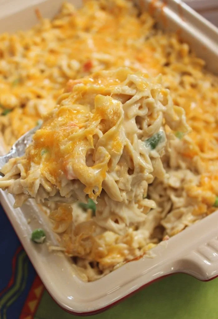 Comforting Chicken Noodle Bake with creamy sauce and tender noodles