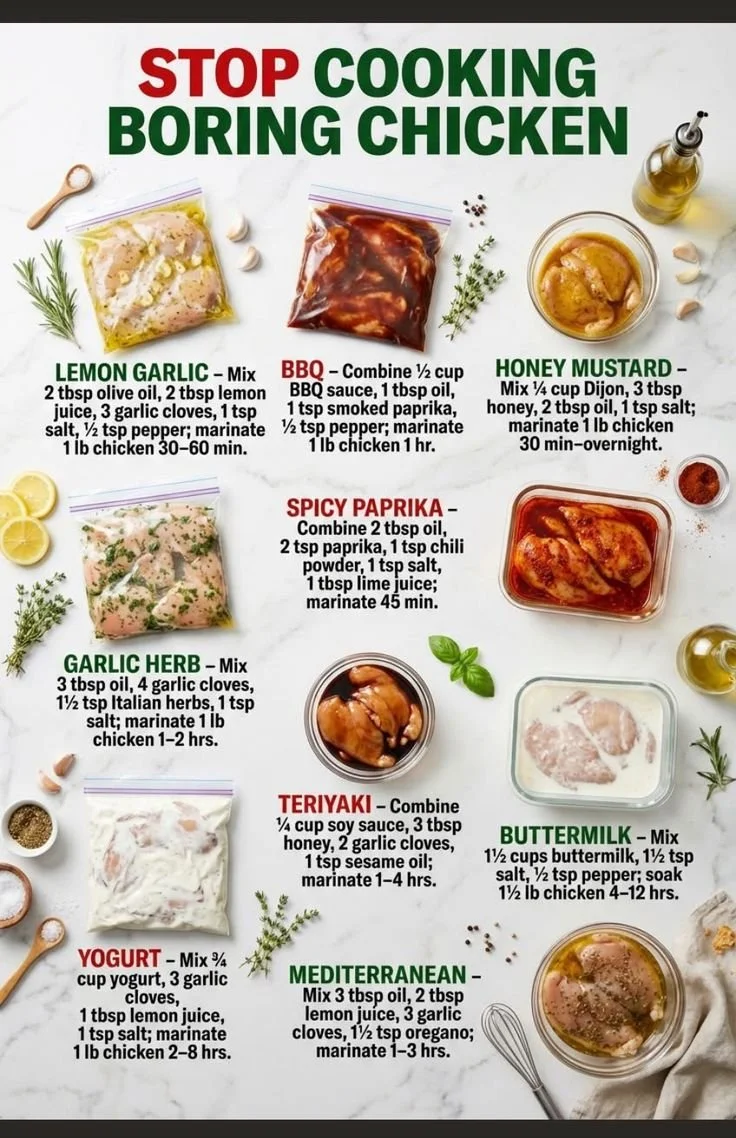 Juicy and tender chicken on a plate with marinades and seasonings.