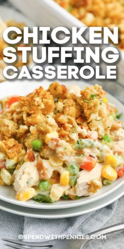 Quick and easy chicken stuffing casserole recipe for busy weeknights
