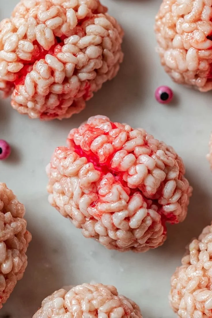 Spooky Rice Krispies brains treat for Halloween