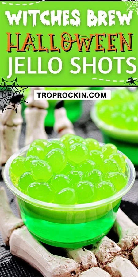 Witches Brew Halloween jello shots for a spooky party drink.
